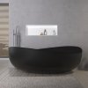 CERANO - Wanna wolnostojąca z lanego marmuru Valentina - czarny mat - 180x110 cm