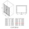 CERANO - Drzwi prysznicowe 2-skrzydłowe Antelo L/P - 6 mm - chrom, szkło transparentne - 180x190 cm