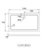 CERANO - Brodzik prostokątny Piato - marmur lany - biały połysk - 120x70x3 cm