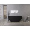 CERANO - Wanna wolnostojąca z lanego marmuru Antonia - czarny mat - 170x75cm