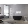 CERANO - Wanna wolnostojąca z lanego marmuru Antonia - czarny mat - 170x75cm