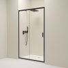CERANO - Drzwi prysznicowe przesuwne Varone LINE L/R - 6 mm - matowa czerń, szkło transparentne - 90x195 cm