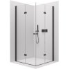 CERANO - Kabina prysznicowa Volpe Duo L/R - 6 mm - matowa czerń, szkło transparentne - 90x80x190 cm - składana