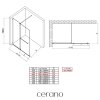 CERANO - Ścianka kabiny prysznicowej typu walk-in Medin L/P - 8 mm - matowa czerń, szkło transparentne - 140x195 cm - przesuwna dwuczęściowa