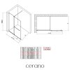 CERANO - Ścianka kabiny prysznicowej typu walk-in Medin L/P - 8 mm - matowa czerń, szkło transparentne - 150x195 cm - przesuwna dwuczęściowa