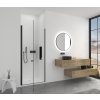 CERANO - Drzwi prysznicowe Antelo L/P - 6 mm - mat czarny, szkło transparentne - 70x190 cm