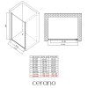 CERANO - Drzwi prysznicowe uchylne Antelo L/P - 6 mm - chrom, szkło transparentne - 120x190 cm
