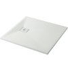CERANO - Brodzik kwadratowy Pablo - SMC/kompozyt mineralny - strukturalny biały mat - 80x80x3 cm