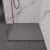 CERANO - Brodzik kwadratowy Pablo - SMC/kompozyt mineralny - strukturalny szary - 90x90 cm