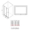 CERANO - Drzwi prysznicowe składane Volpe L/P - 6 mm - matowa czerń, szkło transparentne - 110x190 cm