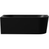 CERANO - Wanna akrylowa wolnostojąca Bianco, lewa - czarny mat - 170x80 cm