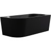 CERANO - Wanna akrylowa wolnostojąca Bianco prawa - czarny mat - 170x80 cm
