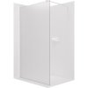 CERANO - Parawan prysznicowy typu walk-in Onyx Round L/P - 8 mm - wspornik okrągły - biały mat, szkło mleczne - 100x200 cm