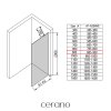 CERANO - Ścianka prysznicowa typu walk-in Onyx YL/P - 8 mm - matowa czerń, szkło grafitowe - 90x200 cm