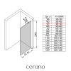 CERANO - Ścianka prysznicowa typu walk-in Onyx YL/P - 8 mm - matowa czerń, szkło ryflowane - 50x200 cm