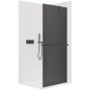CERANO - Parawan prysznicowy typu walk-in Onyx YL/P - 8 mm + półka/uchwyt na ręcznik - matowa czerń, szkło grafitowe - 150x200 cm