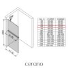 CERANO - Parawan prysznicowy typu walk-in Onyx YL/P - 8 mm + półka/uchwyt na ręcznik - chrom, szkło ryflowane - 60x200 cm