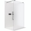 CERANO - Parawan prysznicowy typu walk-in Onyx Duo L/P - 8 mm - wspornik okrągły - matowa czerń, szkło mrożone - 70x200 cm