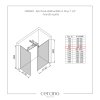CERANO - Ścianka kabiny prysznicowej typu walk-in Onyx TL/P - 8 mm - wspornik kwadratowy - chrom, szkło industrialne - 90x90x200 cm