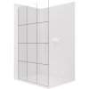 CERANO - Kabina prysznicowa typu walk-in Crystal L/R - 8 mm - system bezpodporowy - biały mat, szkło industrialne - 120x200 cm