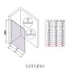 CERANO - Kabina prysznicowa typu walk-in Crystal L/R - 8 mm - system bezrozporowy - chrom, szkło industrialne - 160x200 cm