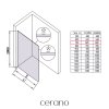 CERANO - Kabina prysznicowa typu walk-in Crystal L/R - 8 mm - system bez rozpórek - matowa biel, szkło grafitowe - 70x200 cm