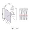 CERANO - Kabina prysznicowa typu walk-in Crystal L/R - 8 mm - system bezrozporowy - biały mat, szkło mleczne - 110x200 cm