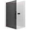 CERANO - Kabina prysznicowa typu walk-in Crystal L/R - 8 mm - system bezrozporowy - matowa czerń, szkło grafitowe - 130x200 cm
