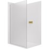 CERANO - Kabina prysznicowa typu walk-in Crystal L/R - 8 mm - system bez rozpórek - szczotkowane złoto, szkło mrożone - 130x200 cm