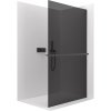 CERANO - Kabina prysznicowa typu walk-in Crystal L/R - 8 mm + półka/uchwyt na ręcznik - system bezpodporowy - czarny mat, szkło grafitowe - 70x200 cm