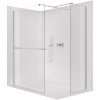 CERANO - Ścianka kabiny prysznicowej typu walk-in Onyx TL/P - 8 mm - wspornik kwadratowy + półka/uchwyt na ręcznik - chrom, szkło transparentne - 150x120x200 cm