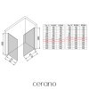 CERANO - Kabina prysznicowa typu walk-in Crystal TL/P - 8 mm - system bezpodporowy - matowa biel, szkło grafitowe - 120x110x200 cm