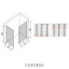 CERANO - Kabina prysznicowa typu walk-in Crystal TL/P - 8 mm - system bezpodporowy - biały mat, szkło industrialne - 160x100x200 cm
