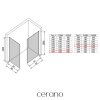 CERANO - Kabina prysznicowa typu walk-in Crystal TL/P - 8 mm - system bezpodporowy - biały mat, szkło industrialne - 160x130x200 cm