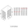 CERANO - Kabina prysznicowa typu walk-in Crystal TL/P - 8 mm - system bezpodporowy - biały mat, szkło mleczne - 100x50x200 cm