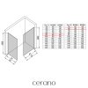 CERANO - Kabina prysznicowa typu walk-in Crystal TL/P - 8 mm - system bezpodporowy - biały mat, szkło mleczne - 90x60x200 cm