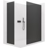 CERANO - Kabina prysznicowa typu walk-in Crystal TL/P - 8 mm - system bezpodporowy - matowa czerń, szkło grafitowe - 160x140x200 cm