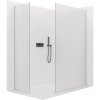 CERANO - Kabina prysznicowa typu walk-in Crystal TL/P - 8 mm - system bezpodporowy - czarny mat, szkło mrożone - 100x100x200 cm