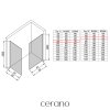 CERANO - Kabina prysznicowa typu walk-in Crystal TL/P - 8 mm - system bezpodporowy - czarny mat, szkło mrożone - 80x70x200 cm