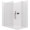 CERANO - Kabina prysznicowa typu walk-in Crystal TL/P - 8 mm - system bezpodporowy - matowa czerń, szkło ryflowane - 150x140x200 cm