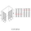 CERANO - Kabina prysznicowa typu walk-in Crystal TL/P - 8 mm - system bezpodporowy - chrom, szkło grafitowe - 120x60x200 cm