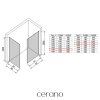 CERANO - Kabina prysznicowa typu walk-in Crystal TL/P - 8 mm - system bezpodporowy - chrom, szkło przemysłowe - 150x120x200 cm