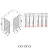 CERANO - Kabina prysznicowa typu walk-in Crystal TL/P - 8 mm - system bezpodporowy - chrom, szkło ryflowane - 160x150x200 cm