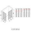 CERANO - Kabina prysznicowa typu walk-in Crystal TL/P - 8 mm - system bezpodporowy - chrom, szkło ryflowane - 70x50x200 cm