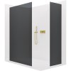 CERANO - Kabina prysznicowa typu walk-in Crystal TL/P - 8 mm - system bezpodporowy - szczotkowane złoto, szkło grafitowe - 150x90x200 cm