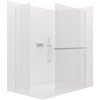 CERANO - Kabina prysznicowa typu walk-in Crystal TL/P - 8 mm - system bezpodporowy + półka/uchwyt na ręczniki - chrom, szkło ryflowane - 140x140x200 cm