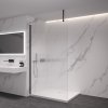 CERANO - Kabina prysznicowa typu walk-in Onyx Top Cube L/P - 8 mm - wspornik kwadratowy - matowa czerń, szkło ryflowane - 160x200 cm
