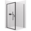 CERANO - Kabina prysznicowa Varone LINE L/R - 6 mm - matowa czarna, szkło transparentne - 100x100x195 cm - przesuwna