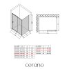 CERANO - Kabina prysznicowa Varone LINE L/R - 6 mm - matowa czarna, szkło transparentne - 120x80x195 cm - przesuwna