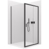 CERANO - Kabina prysznicowa Varone LINE L/R - 6 mm - matowa czarna, szkło transparentne - 130x80x195 cm - przesuwna